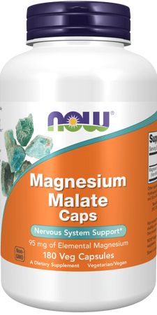 Now Foods Magnez 95 mg (jabłczan magnezu) 180 kaps. vege