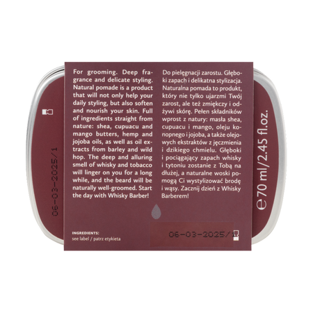 Hagi Men - Naturalna pomada do brody i wąsów Whisky Barber 70ml