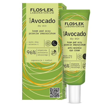 FLOSLEK richAvocado Krem pod oczy przeciw zmarszczkom - skóra sucha 30ml
