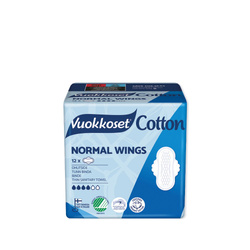 Vuokkoset, Cotton Normal Wings, Podpaski ze skrzydełkami, 12 szt.