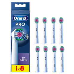 ORAL-B BRAUN KOŃCÓWKI EB18-8 WHITE3D "PRO"