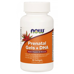 Now Foods Prenatal Gels + DHA - Witaminy i Minerały Prenatalne + DHA 90 kaps.