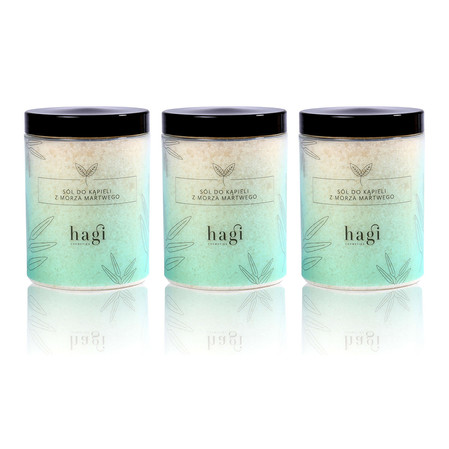 Zestaw: 3x Hagi − Sól do kąpieli z Morza Martwego − 1200 g