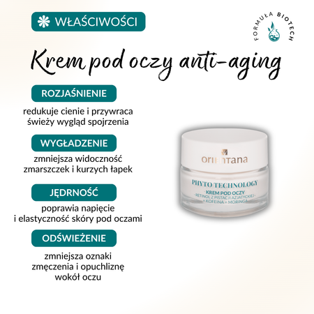 Orientana Phyto Technology Przeciwzmarszczkowy Krem Pod Oczy Retinol 15ml