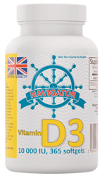 Navigator Vitamin D3 10 000 IU Witamina D3 - 365 kaps.
