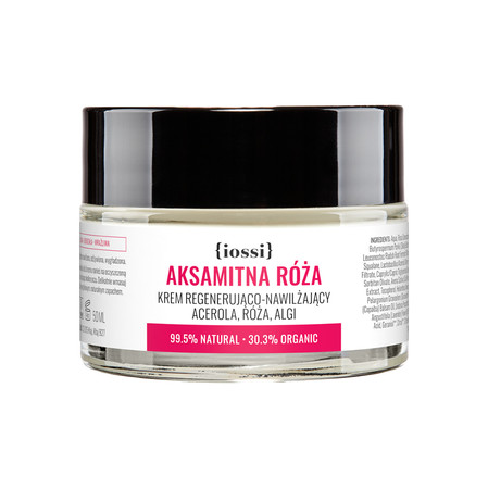 Iossi, Aksamitna róża, krem regenerująco nawilżający, acerola, róża, algi, 50 ml