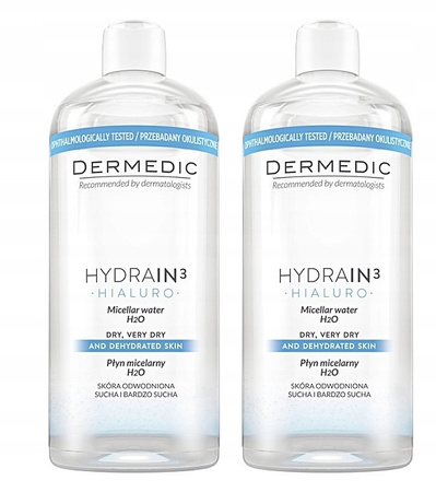 Dermedic HYDRAIN DUOPACK płyn micelarny 500 ml + 500 ml za 50% ceny