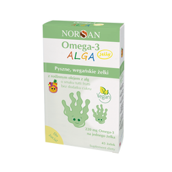 Norsan Omega-3 ALGA Jelly dla dzieci 45 żelek smak tutti frutti