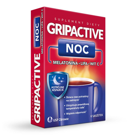 Gripactive Noc melatonina +wit.c +lipa  6 saszetek