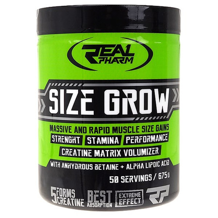 REAL PHARM SIZE GROW matrix kreatyna 675g smak pomarańcza
