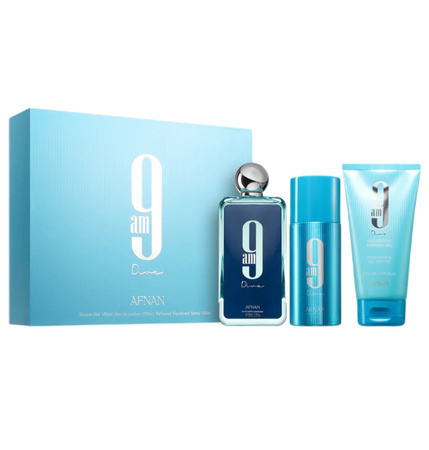 9AM Dive zestaw woda perfumowana spray 100ml + żel pod prysznic 150ml + dezodorant spray 150ml