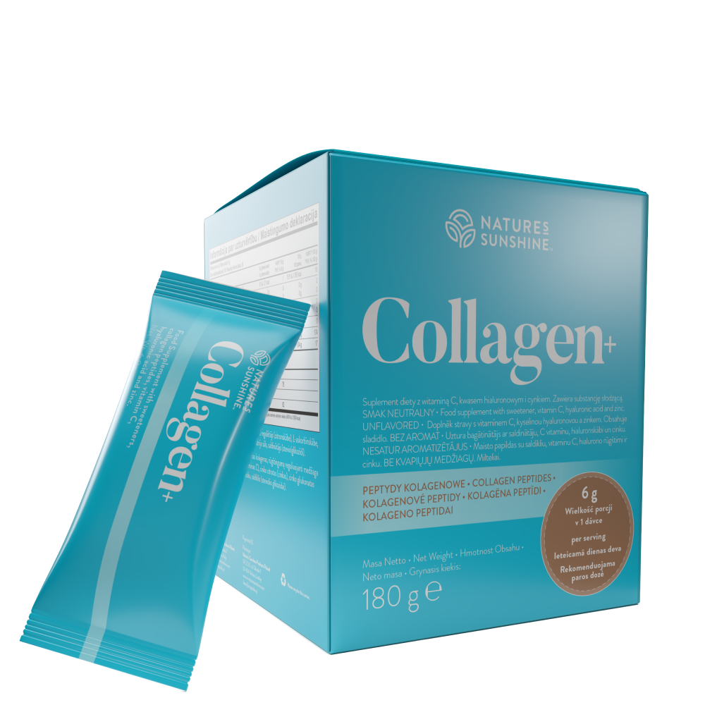 Коллаген Nature's Sunshine Collagen+, с витамином C и гиалуроновой кислотой, порошок в саше, 30 шт