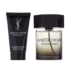 La Nuit De L'Homme zestaw woda toaletowa spray 100ml + żel pod prysznic 50ml