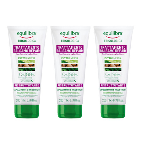 Zestaw: 3x Equilibra - Naprawcza odżywka restrukturyzująca - 200 ml
